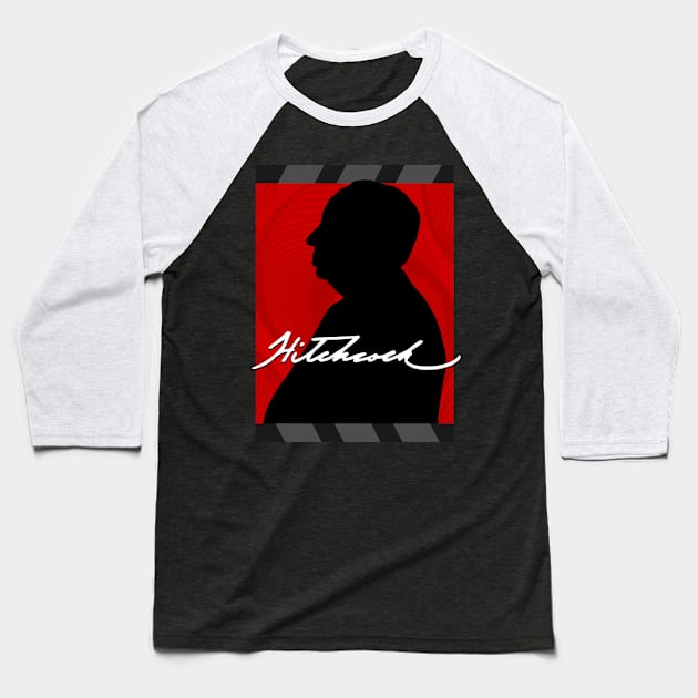 Alfred Hitchcock Baseball T-Shirt by Cr8tvt